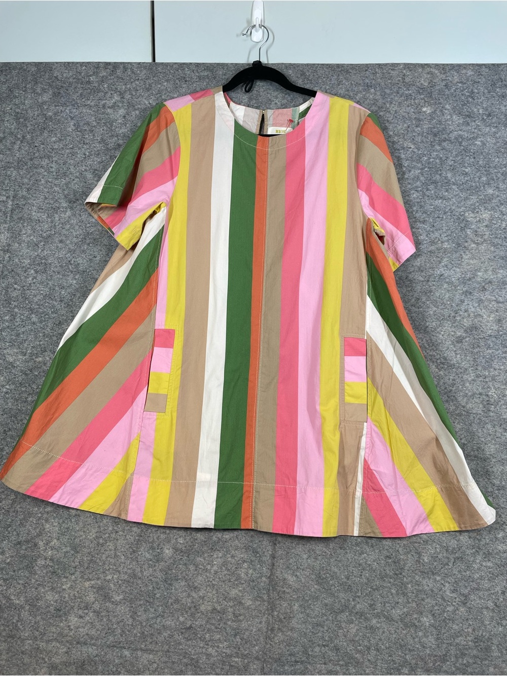 Maeve Anthropologie Striped Swing Dress Multicolor Boho Mod Mini Size Medium